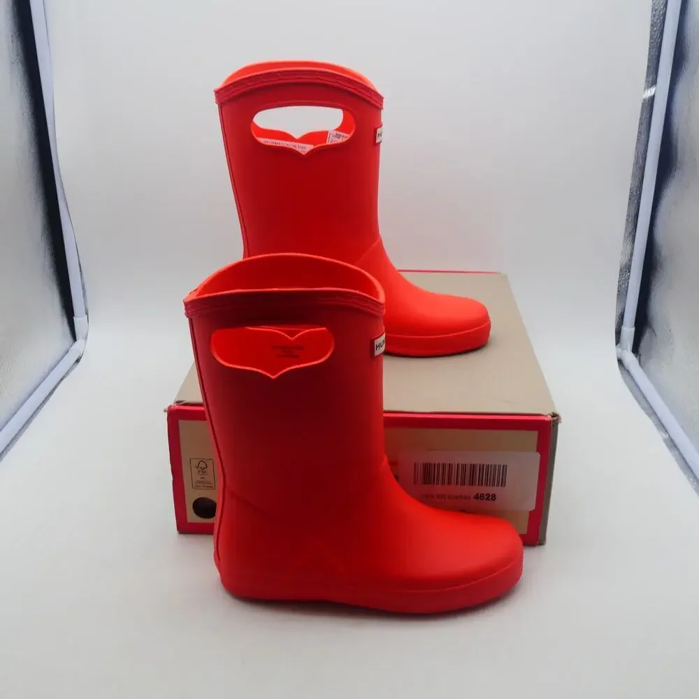 NEW Hunter Boots Kids First Classic Pull on Boots Red Tang Girls 2 UK 13
